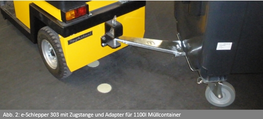 Ziehen von Müllcontainern in der Tiefgarage